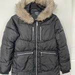 DKNY  Women's Faux Fur Neck Quilted Coat Black Size XS Bust 40in Very New Photo 1