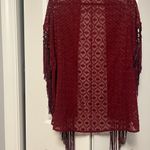 House of Harlow Fringe Burgundy Kimono (M) Photo 1