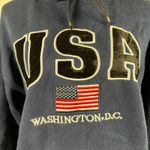 USA Washington DC Embroidered Hoodie Sweatshirt‎ Navy Blue Womens Size Medium Photo 1