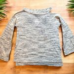 Michael Stars Black Marbled One-Shoulder Tunic Sweater - Size L - Linen Blend Photo 5