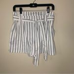 ZARA  Navy and White Striped Paperbag Shorts Size Medium Photo 1