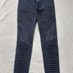 Alo Yoga  Women's Navy Moto Ribbed High Rise Full Length Leggings Size XSmall Photo 0