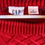 Gap  Pullover Cable Knit Fisherman Sweater Size Small Red 100% Cotton Photo 2