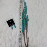 Women's Beaded Bib Chandelier Adjustable Necklace & Earrings Teal Blue Photo 6