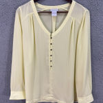 Soft Surroundings  Blouse L Yellow Boho Cottage Minimalist Feminine Quiet Luxury‎ Photo 0