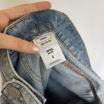 EXPRESS original cotton vintage high rise jean skirt frayed edges pockets casual Photo 6