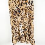 ALPHA OMEGA Animal Print High Ruffled Cutout Top, Size Small Photo 12