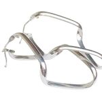 14K 14KT Milor Italy Square Modernist Geometric Twisted Shaped Edgy Earrings Photo 5