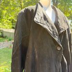 Leather Warehouse~ Women's Full Length Leather Coat~ Size Large~ Black~Vintage Black Photo 2