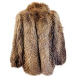 Vintage luxurious Genuine Fur Coat in shades of brown tan and cream Size M Photo 2