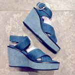 Rag and Bone  Santiago Ankle Strap Platform Wedge Sandals Denim, Size 8.5/38.5 NWT Photo 7