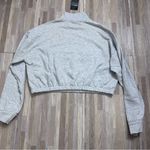 Forever 21  Gray Women's Quarter Zip Crop Sweatshirt NWT Size Large Photo 9