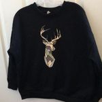 FINAL MARKDOWN LADIES deer head sweatshirt large Black Photo 0