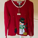 Tiara International  Christmas Vintage Women's Snowman Christmas Sweater S Photo 0