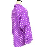 Vintage Purple Polka Dot Blouse White Dots Handmade Rose Button Front Top Size M Size L Photo 1