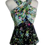 Shoshanna Pleated Bodice Monet Watercolor Print Blouse Top Multicolor Size 0 Photo 9