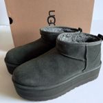 UGG  Classic Ultra Mini Platform Boots Women’s 10 FRSN Green Suede 1135092 Box Photo 14
