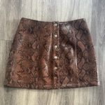 ASTR Snake Print Skirt with Button Detail Cone Slither Mini Photo 1