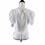 Free People Star Struck Ivory Eyelet Puff Sleeve Tie Back Blouse Size Medium Photo 3