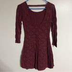 American Eagle Women’s Juniors  Knit 3/4 Sleeve Sweater Dress Size Small Burgundy Photo 1