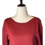 Adrienne Vittadini  Sweater Womens S Rust‎ Red Knit Boat Neck Ribbed Detail Photo 2