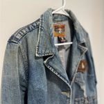 True Religion Y2K  Denim Jacket corduroy elbow patch women’s SZ L Retro Vintage Photo 14