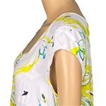 Jams World Bianca print Hawaiian cap sleeve white floral Aloha blouse Medium EUC Photo 7