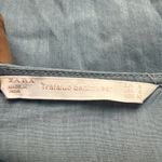 ZARA  Denimwear Chambray‎ Embroidered Pom Pom Peasant Boho Oversize Top Photo 6