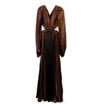 Mac Duggal  Long Sleeve Pleat Charmeuse CutOut Gown Espresso 26737 size 6 UB Photo 6