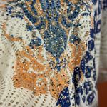 Reba  Blue and Cream Patterned Maxi Dress Size Large. E55 Photo 3