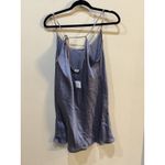 Free People Just What You Need Satin Chemise in Blue Granite Combo Size Medium Photo 2