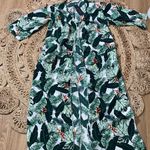  Leaf Green Printed Maxi Kimono Open Cardigan OS Rachel Zoe OS Photo 1