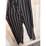 Crystal Doll  Black White Striped Jumpsuit Size 7 – Belted Wide Leg Photo 4