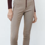 ZARA Plaid Skinny High Waist Ankle Leggings Sz Small Photo 0