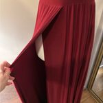 Windsor  Deep Red Plunging V-Neck Pleated Maxi Dress Size S Photo 6