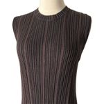 Naadam Striped Ribbed Silk Cashmere Blend Midi Dress Chocolate Brown Size Large Photo 2