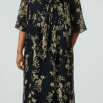 Marina Rinaldi Size 3X Black Floral 100% Silk Maxi Dress Event Cocktail 31 Italy Photo 0