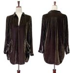 CP Shades Teton Tunic Size XS Brown Velvet Lagenlook Flowy Boho Top Made in USA Photo 2