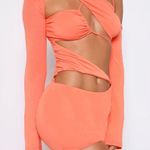 Tiger Mist Orange asymmetric Dress Photo 2