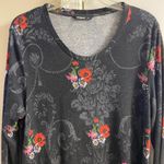 Desigual  Cronosk knit tunic top floral handkerchief hem black XL Photo 3