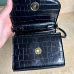 ALDO Bordo Top Mini Satchel Crossbody Bag Black Faux Croc Photo 2