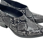 ZARA Snakeskin Cowboy Heeled Ankle Booties Black Gray Size 38 / US 7.5 Photo 0
