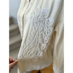 ZARA  Cream Beaded Asymmetric Button Front Blouse Photo 3