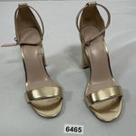 Womans NWOT The Drop Strappy Sandals 9 Gold Block Heel Open Toe Photo 0