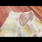 New Vintage Pineapple Yellow Floral Flare Layered Skirt Summer Pastel Midi Photo 5