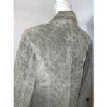 Women’s Quilted Leather Button Down Utility Barn Jacket medium Green Photo 8