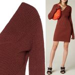 Bottega Veneta New  Ribbed Knit Mini Dress in Rust Brown Photo 1