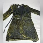 Pretty Little Thing  Black and Gold Patterned Long Sleeve Dress Photo 2