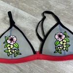 Triangl Floral Denim Neoprene Bikini Top Size Large Photo 0