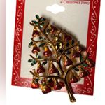 NWT Christopher Radko Kohl's Partridge in Pear Tree Gold Tone Christmas Brooch Photo 3